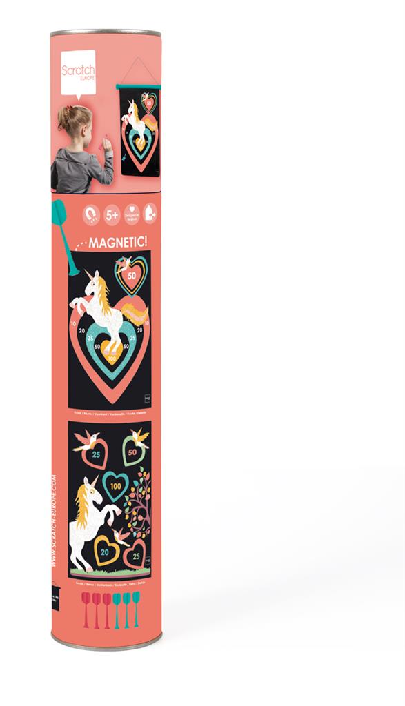Scratch magnetische darts eenhoorn met glitter