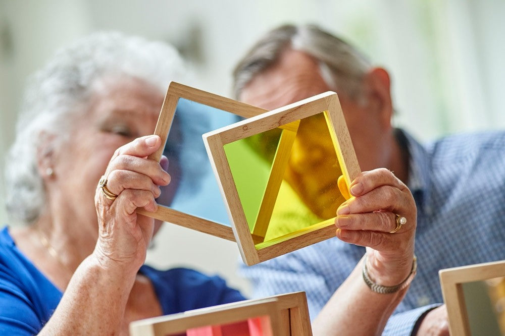 Tickit vierkante sensorische houten blokken ook voor oudere mensen