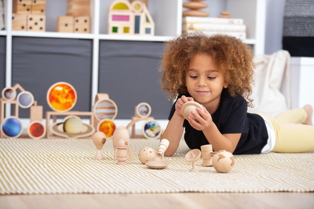 Ruimte avontuur houten spelonderdelen