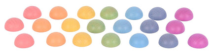 Tickit 21 houten halve ballen in regenboogkleuren