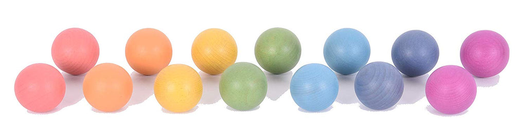 Tickit 14 houten ballen in regenboogkleuren