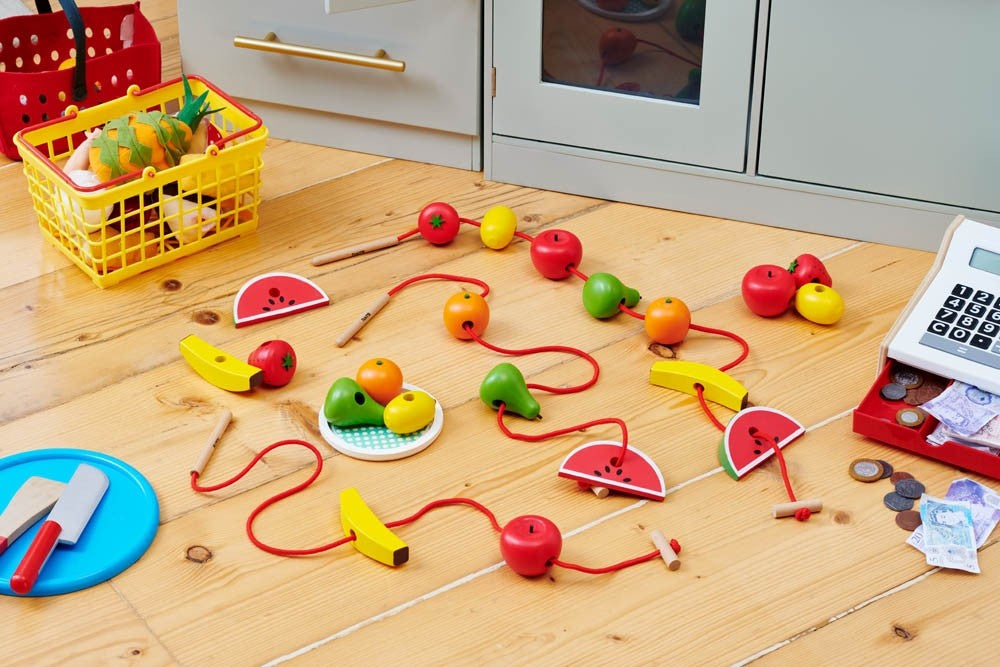 Tickit houten fruit rijgspel