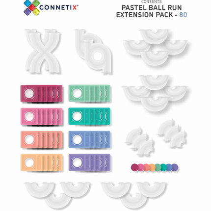 Connetix 80delige pastel ball run uitbreidingsset
