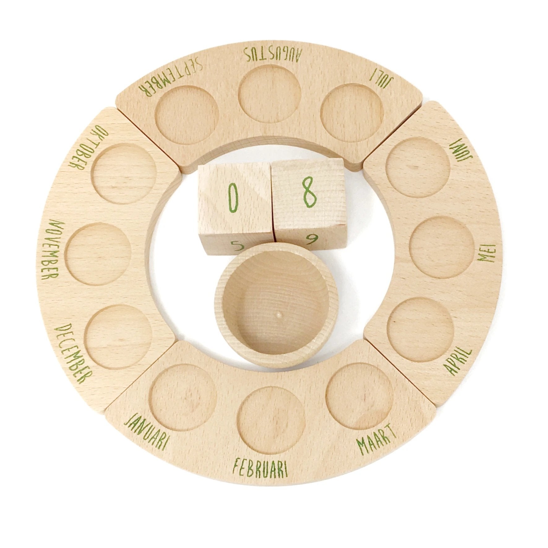 houten jaarkalender zonder nins grapat