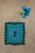grapat mandala blauwe munten