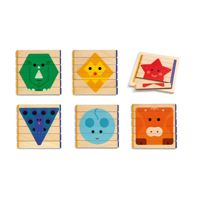 Djeco Basic puzzels met houten latjes