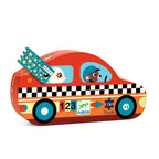 Silhouette puzzel racewagen