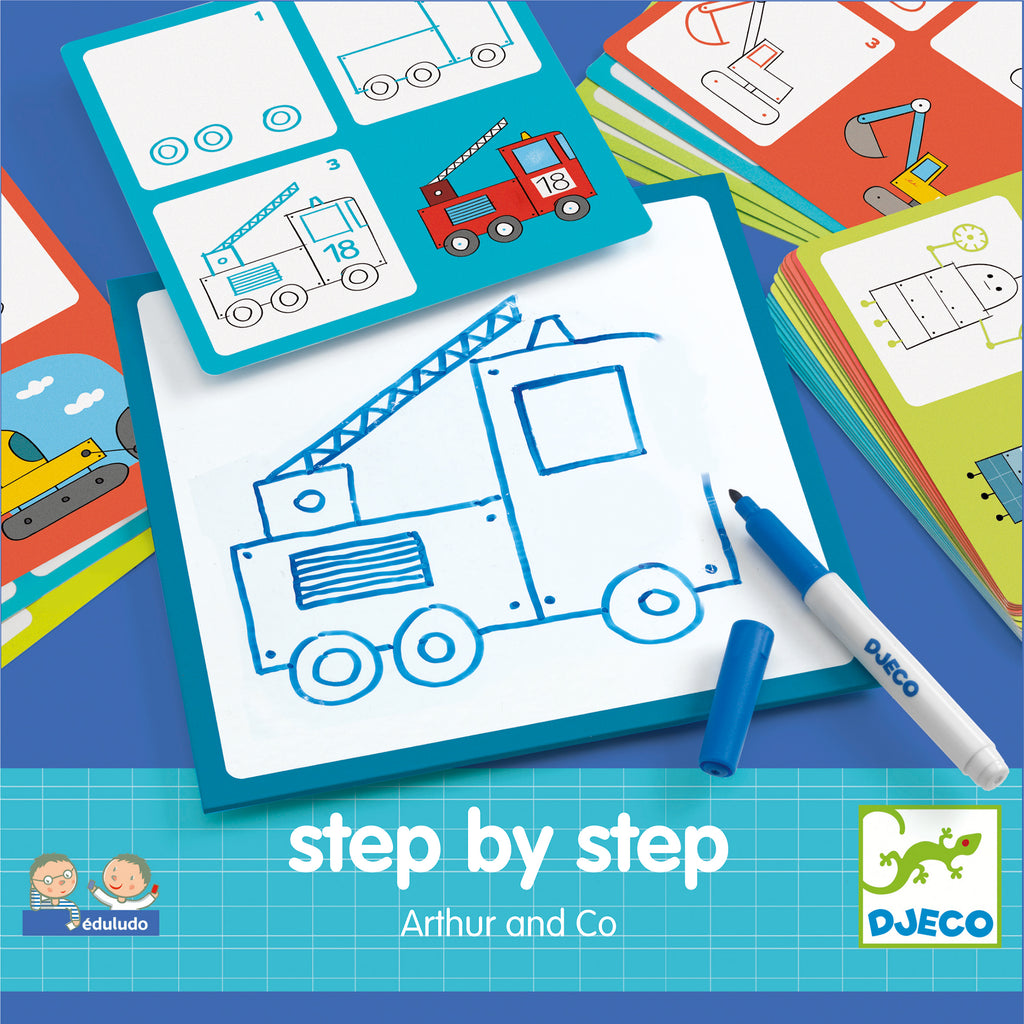 Djeco Step by Step tekenkaarten Arthur & Co
