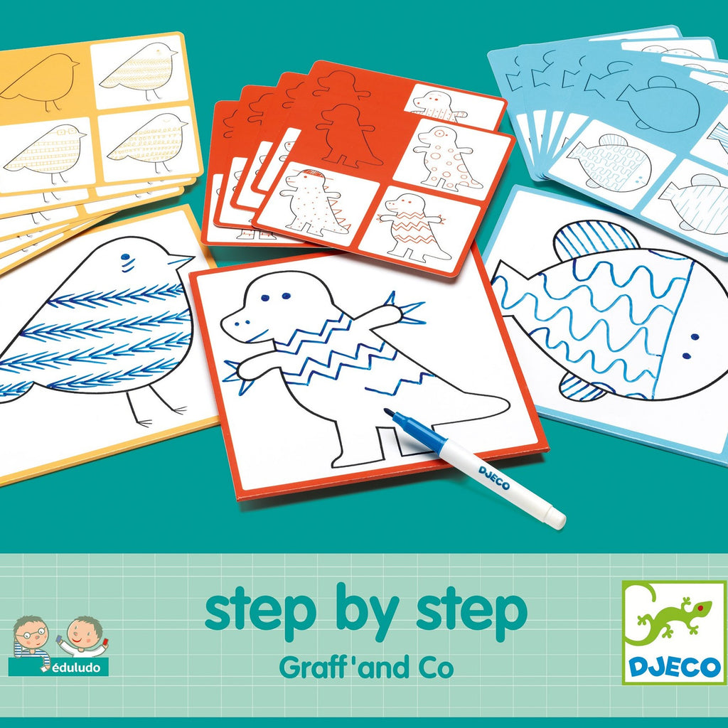 Djeco Step by Step tekenkaarten Graff & co