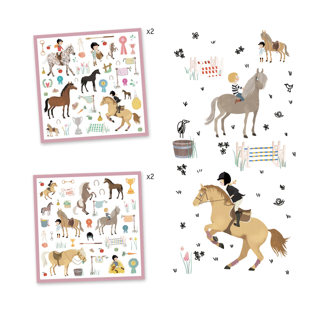 Djeco 160 stickers paarden