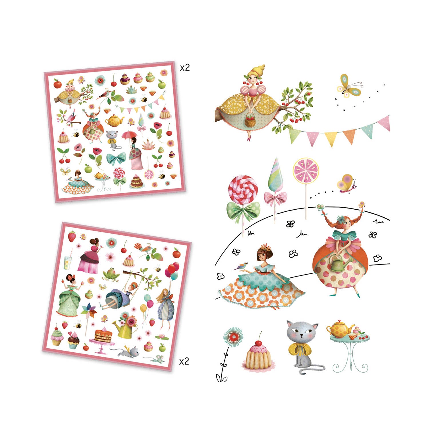Djeco 160 stickers theekransje met prinsessen