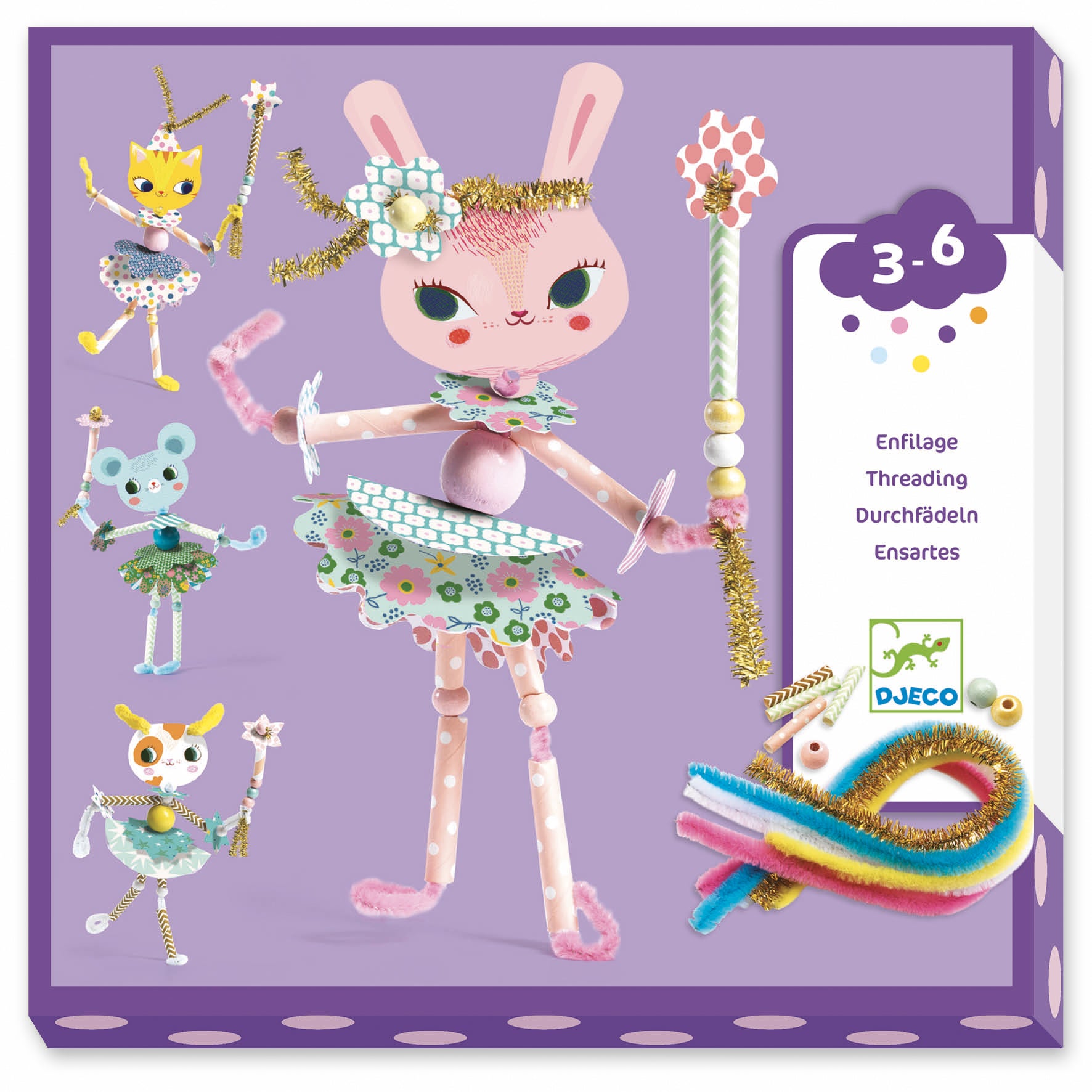 Djeco rijgen met chenilledraad