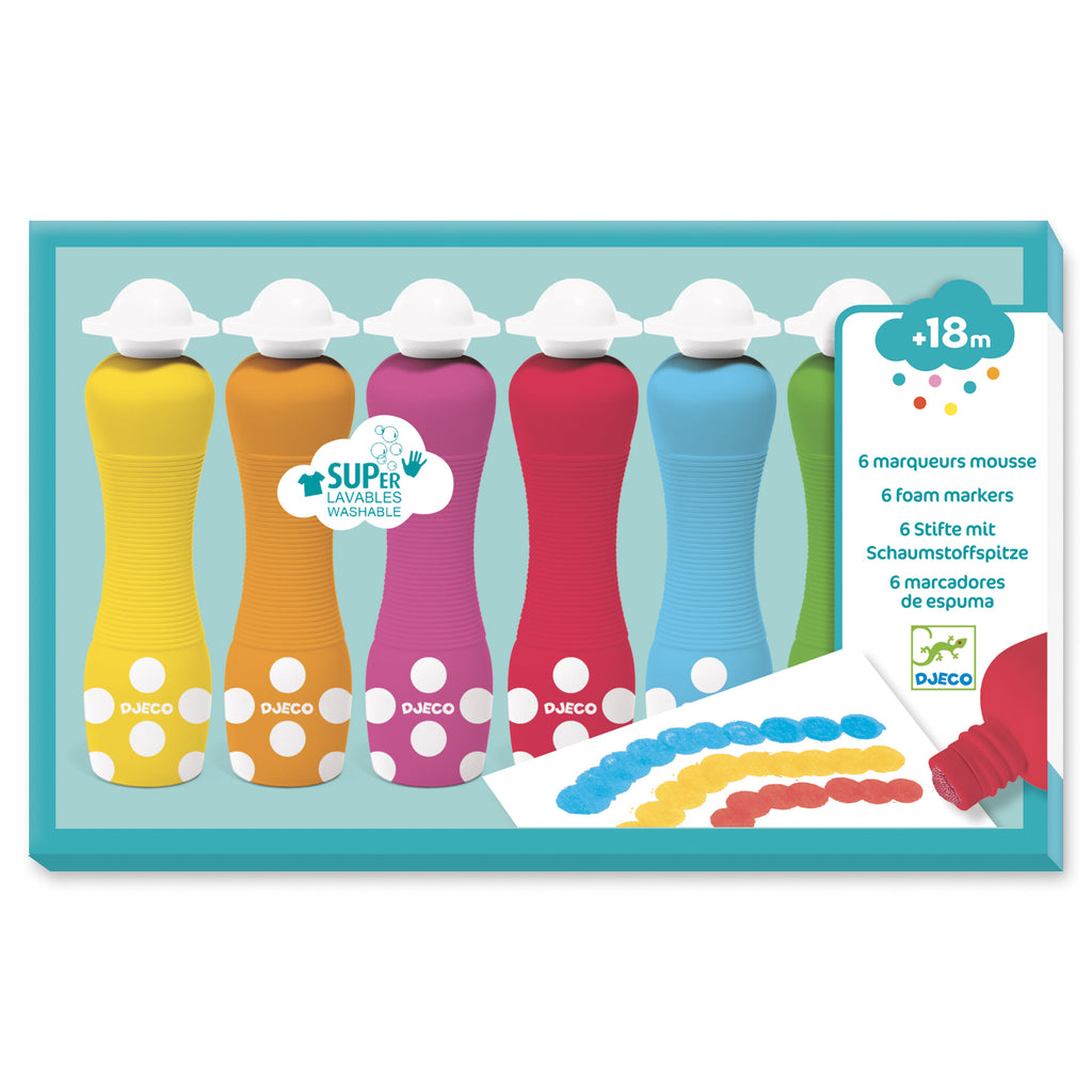 Djeco 6 stiften met schuim punt