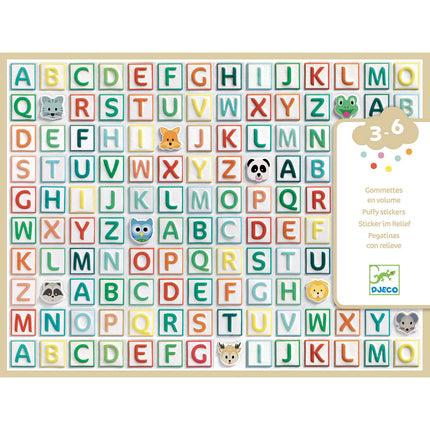 Djeco puffy stickerset alfabet