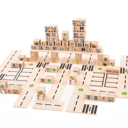 Just Blocks medium City pack 160 houten blokken