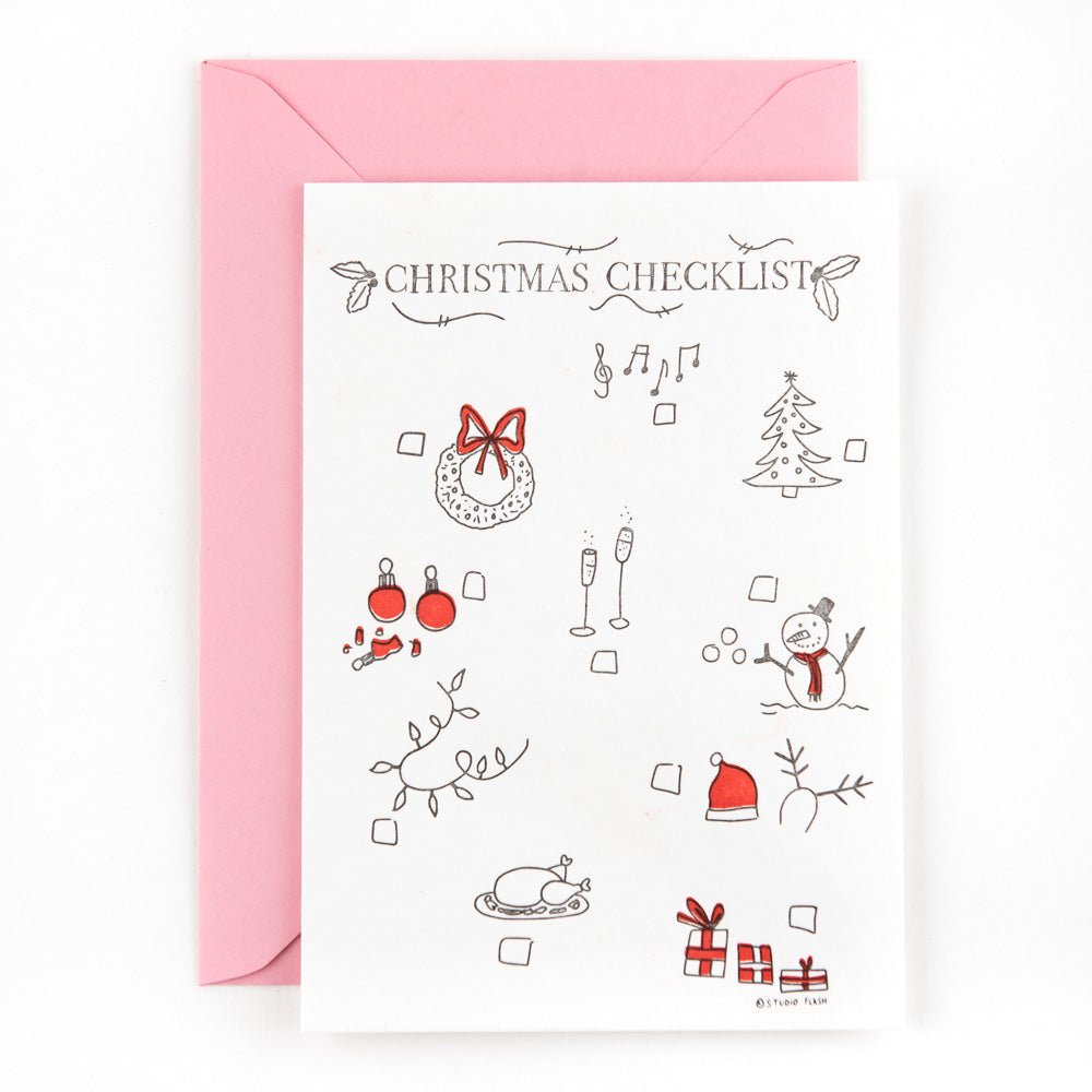 Studio Flash wenskaart Christmas checklist