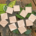 Yellow Door houten tegels met bladerprint