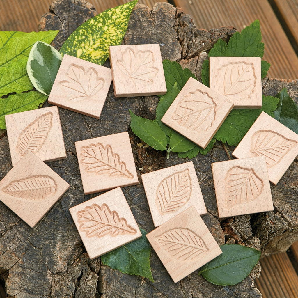 Yellow Door houten tegels met bladerprint