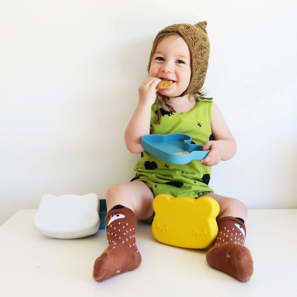 We Might be Tiny snackie bear yellow