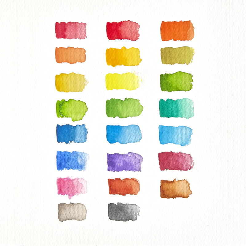 24 kleuren Ooly chroma blends watercolor travel palet