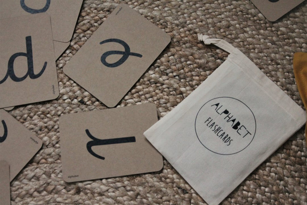 cursieve alfabetkaarten