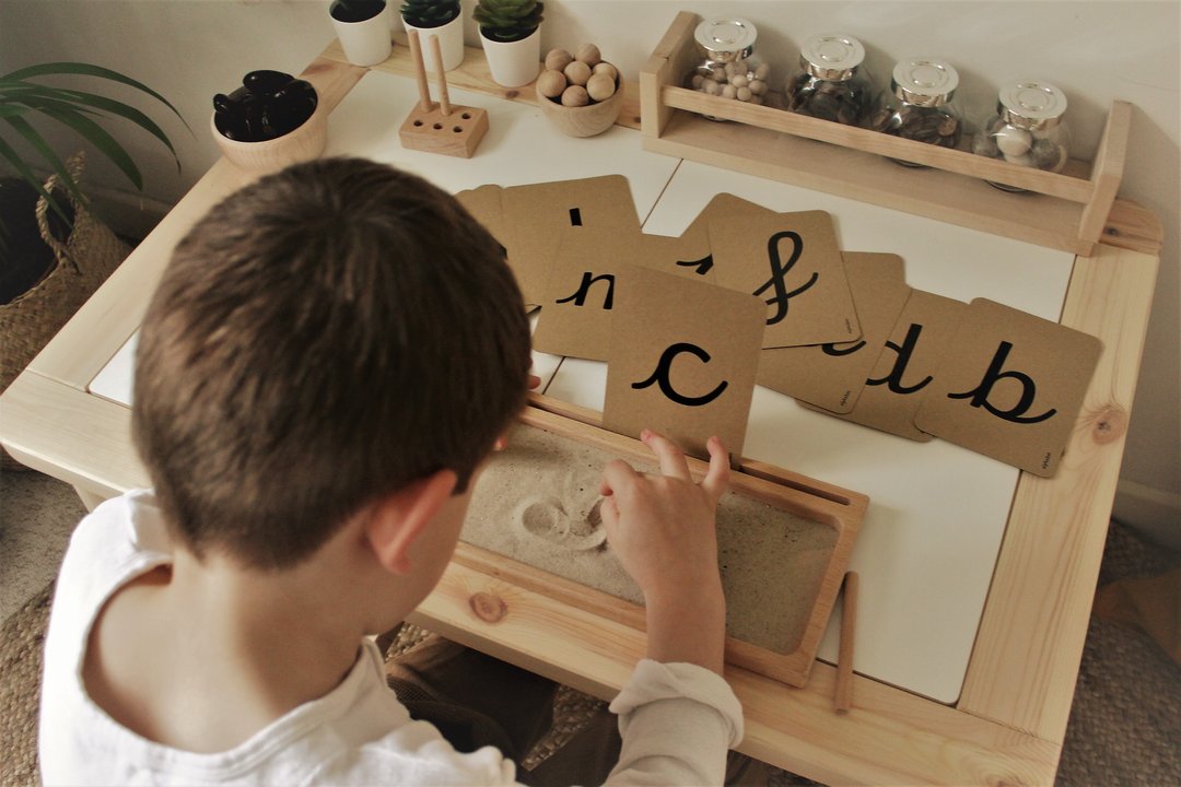 cursieve alfabetkaarten