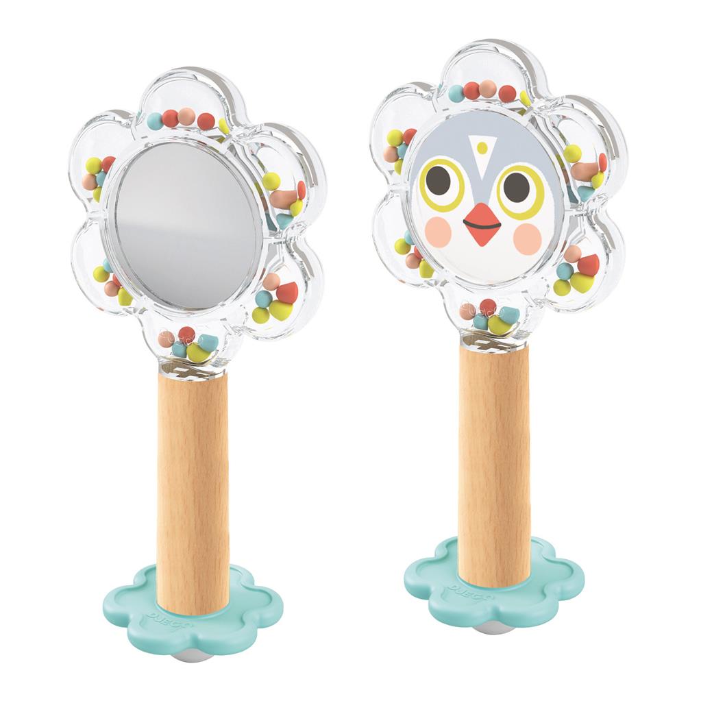 Djeco Babyflower rammelaar met spiegel