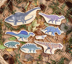 Yellow Door speelset met 8 houten dinosaurussen