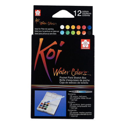 Sakura Koi water colors pocket field sketch box set van 12