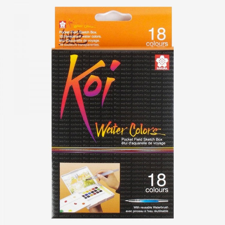Sakura Koi water colors pocket field sketch box set van 18