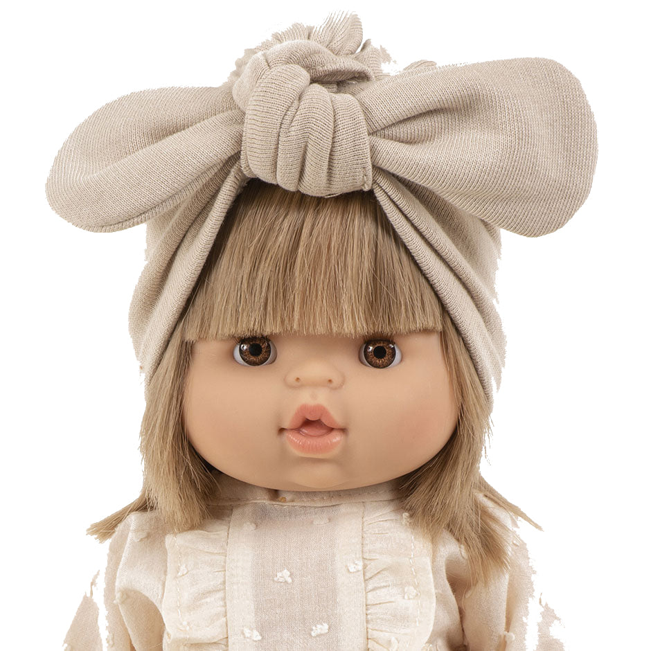 Minikane poppenkleding ecru muts