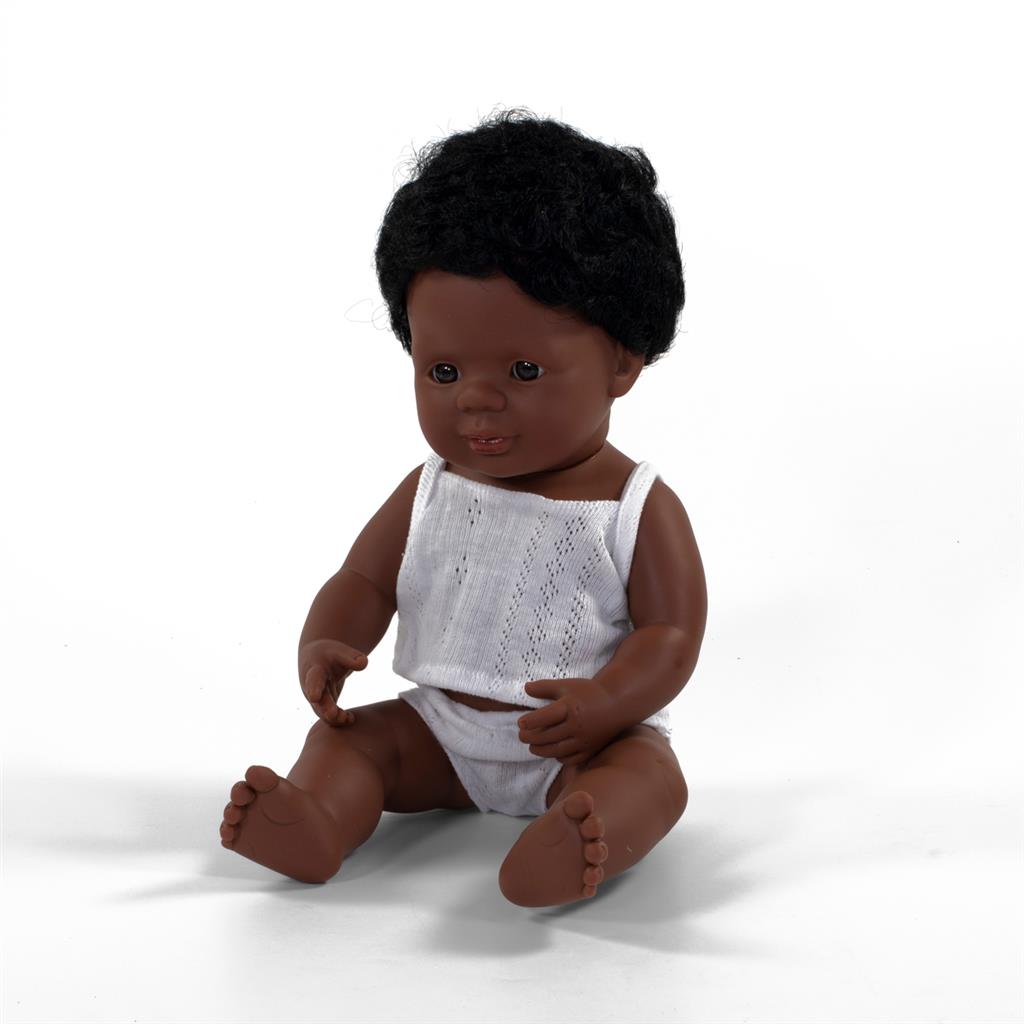 Miniland pop Afro Amerikaanse jongen 38cm