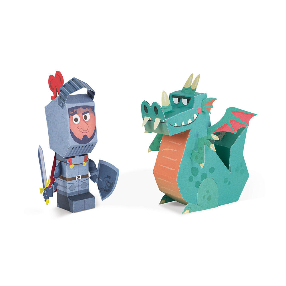 Janod papieren figuren maken adventure ridder en draak