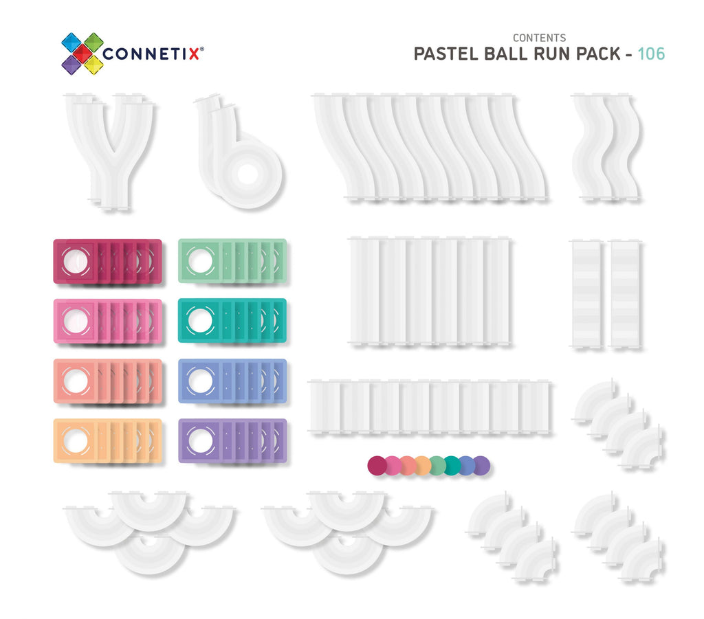 Connetix 106delige pastel ball run pack knikkerbaan
