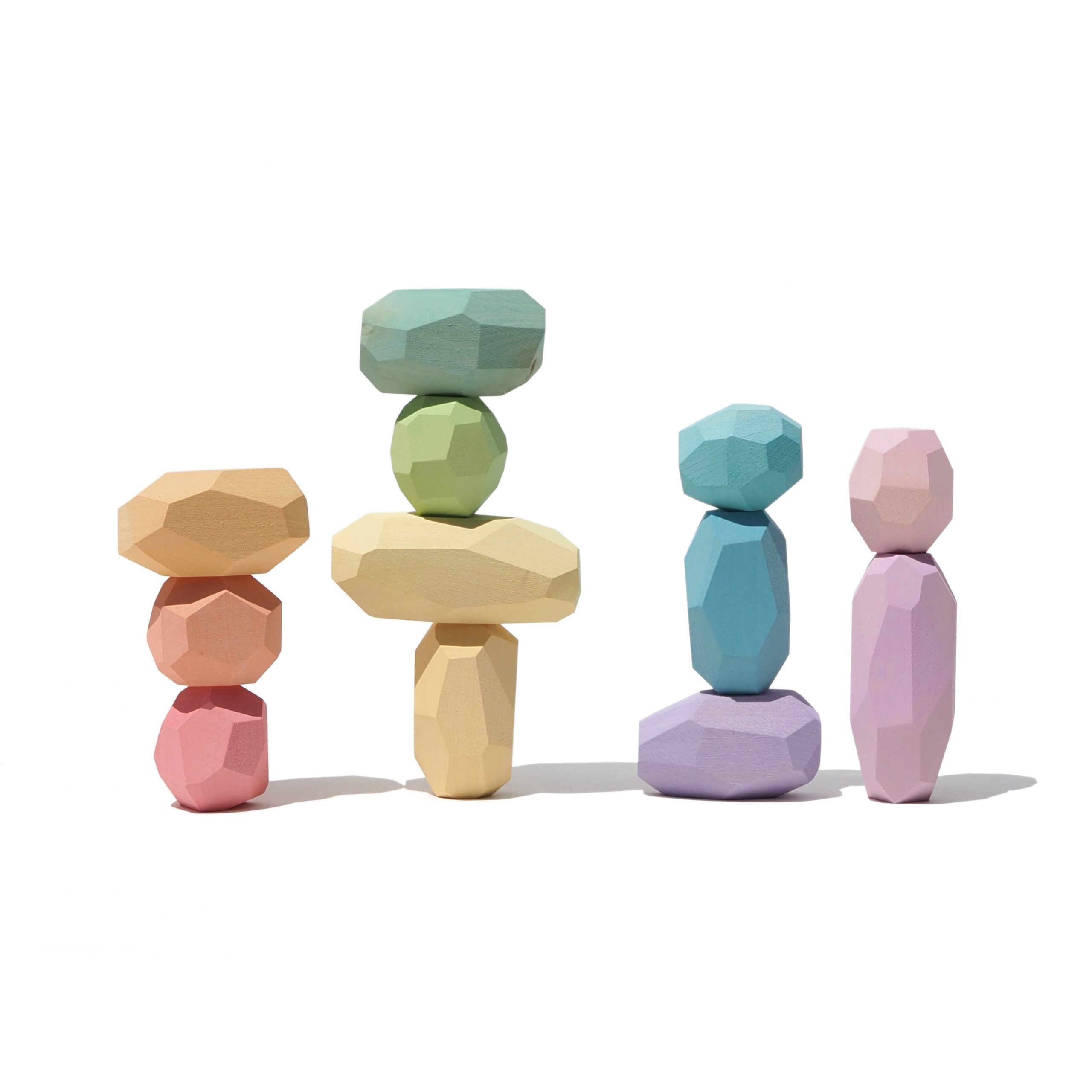 Ocamora teniques 12 regenboogstenen in pastelkleuren