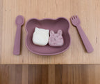 We Might Be Tiny sticky bowl bear dusty rose