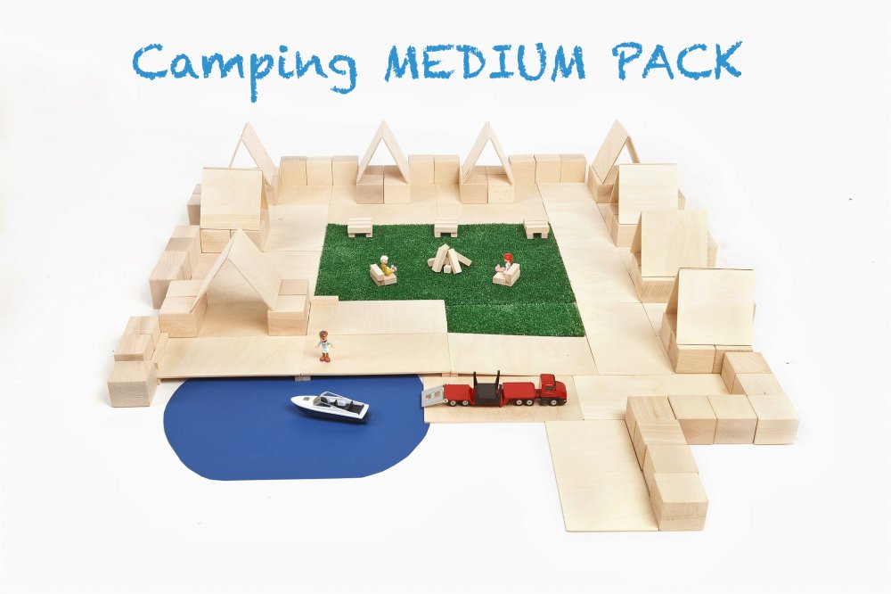 Just Blocks medium pack 166 houten blokken camping