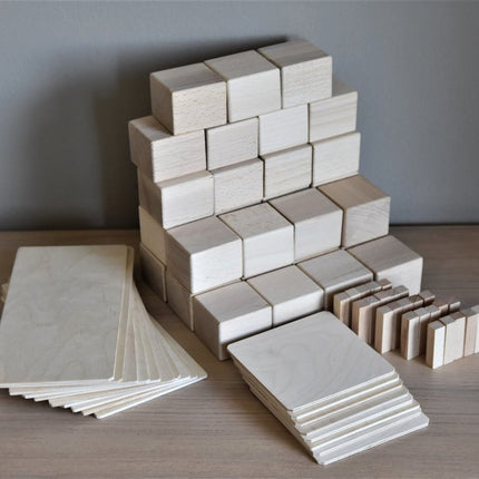 Just Blocks small pack 74 houten blokken inhoud