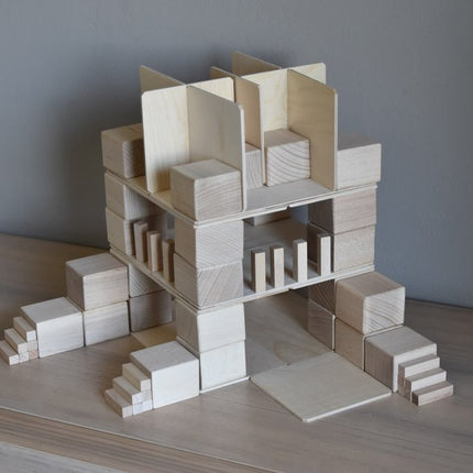 Just Blocks small pack 74 houten blokken huisje