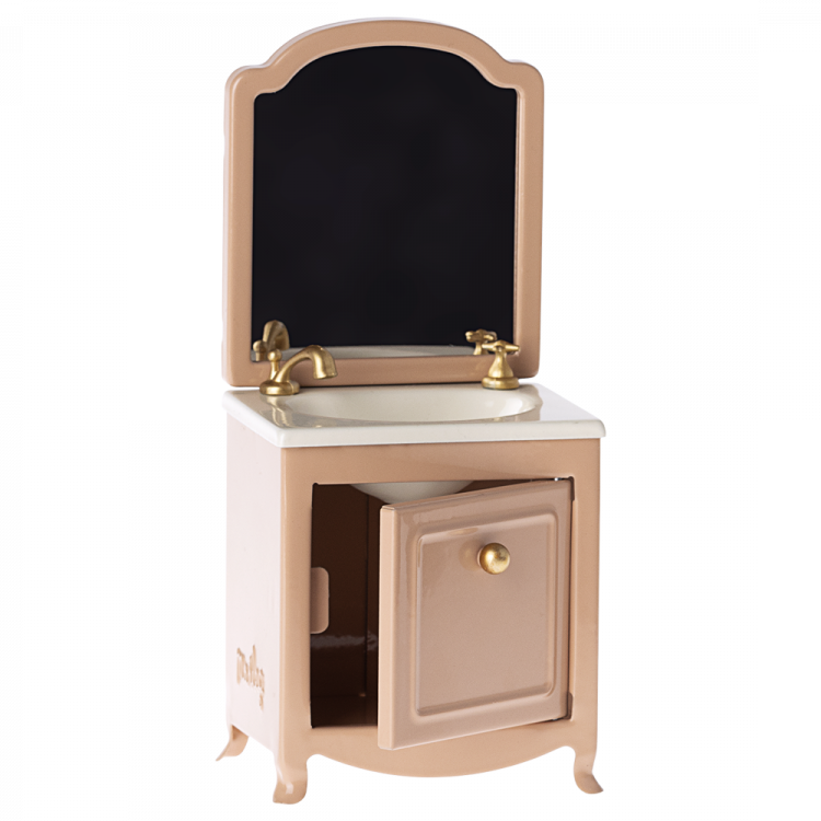 Maileg muis wastafel met spiegel poederroze