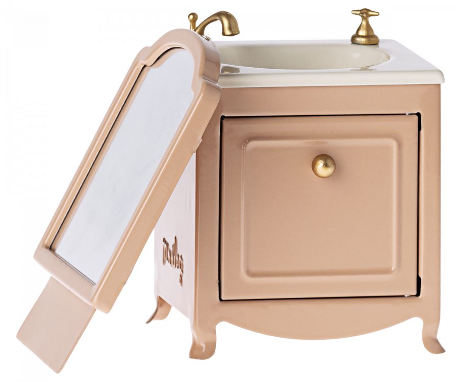 Maileg muis wastafel met spiegel poederroze